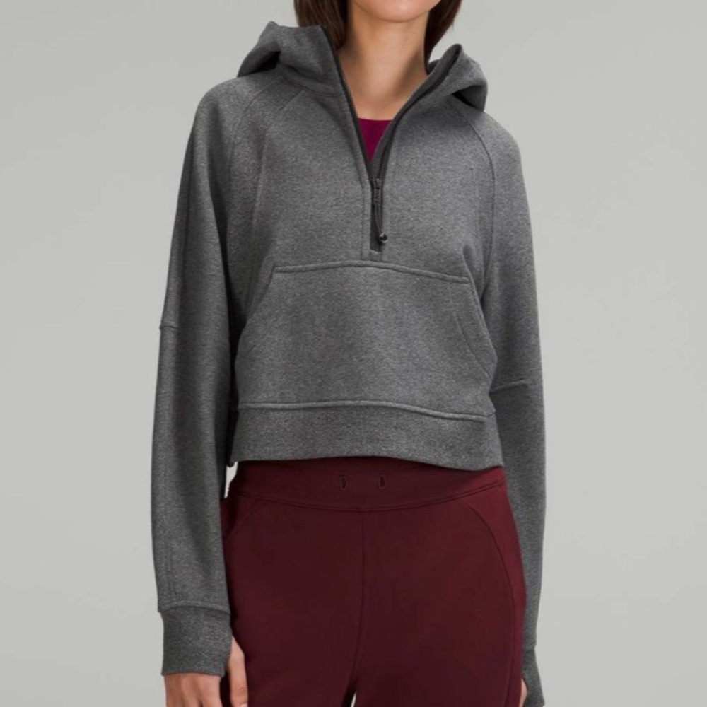 NWOT Lululemon Scuba Oversized Half-Zip Hoodie Heathered Speckled Black